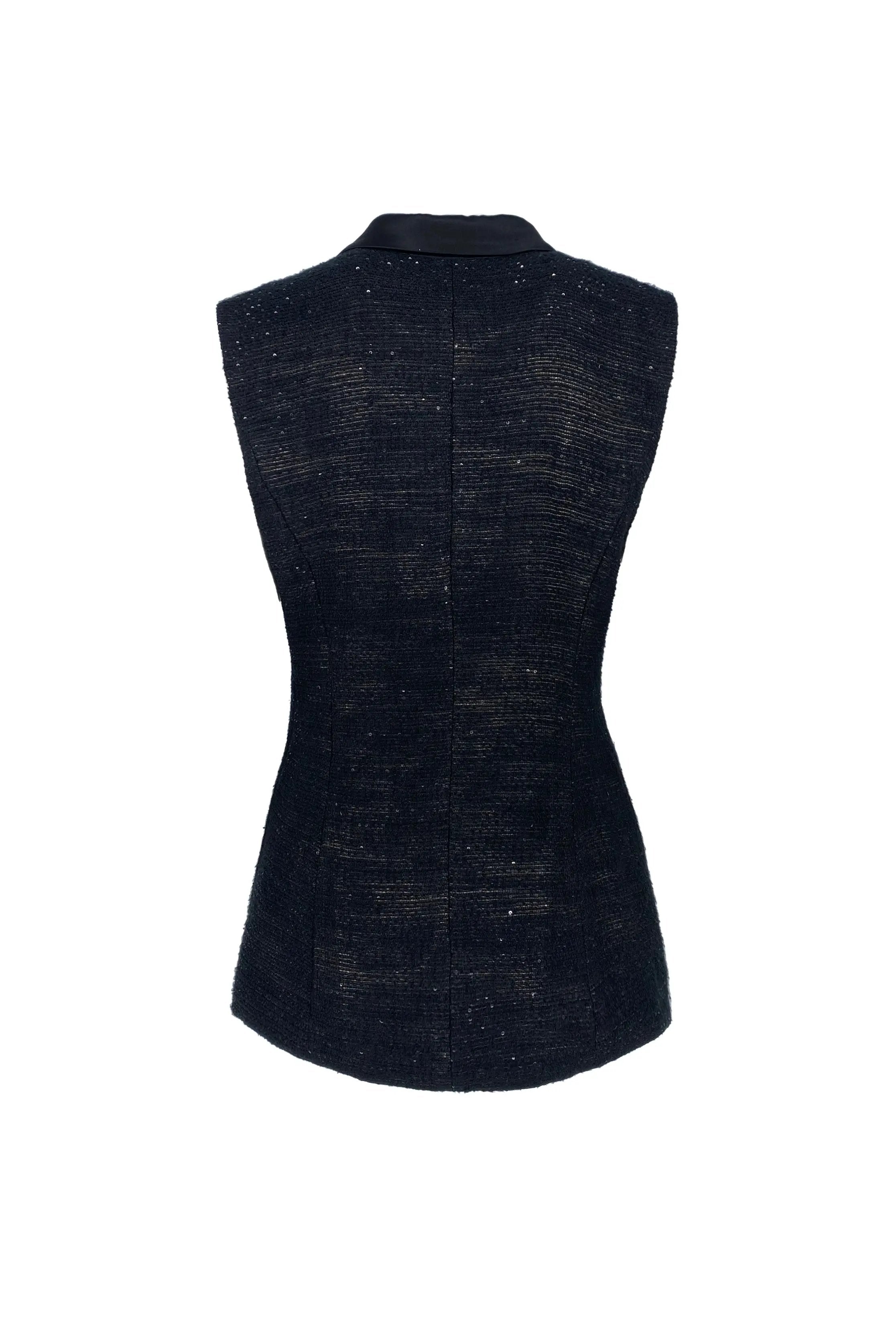 Stylish Black Vest with Pockets ULA